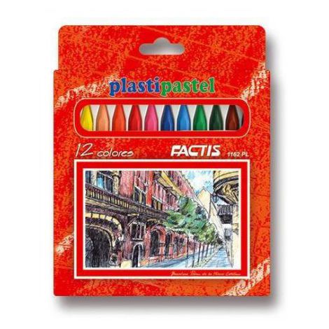 Kredki plastikowe Factis Plastipastel, 12 kolorów